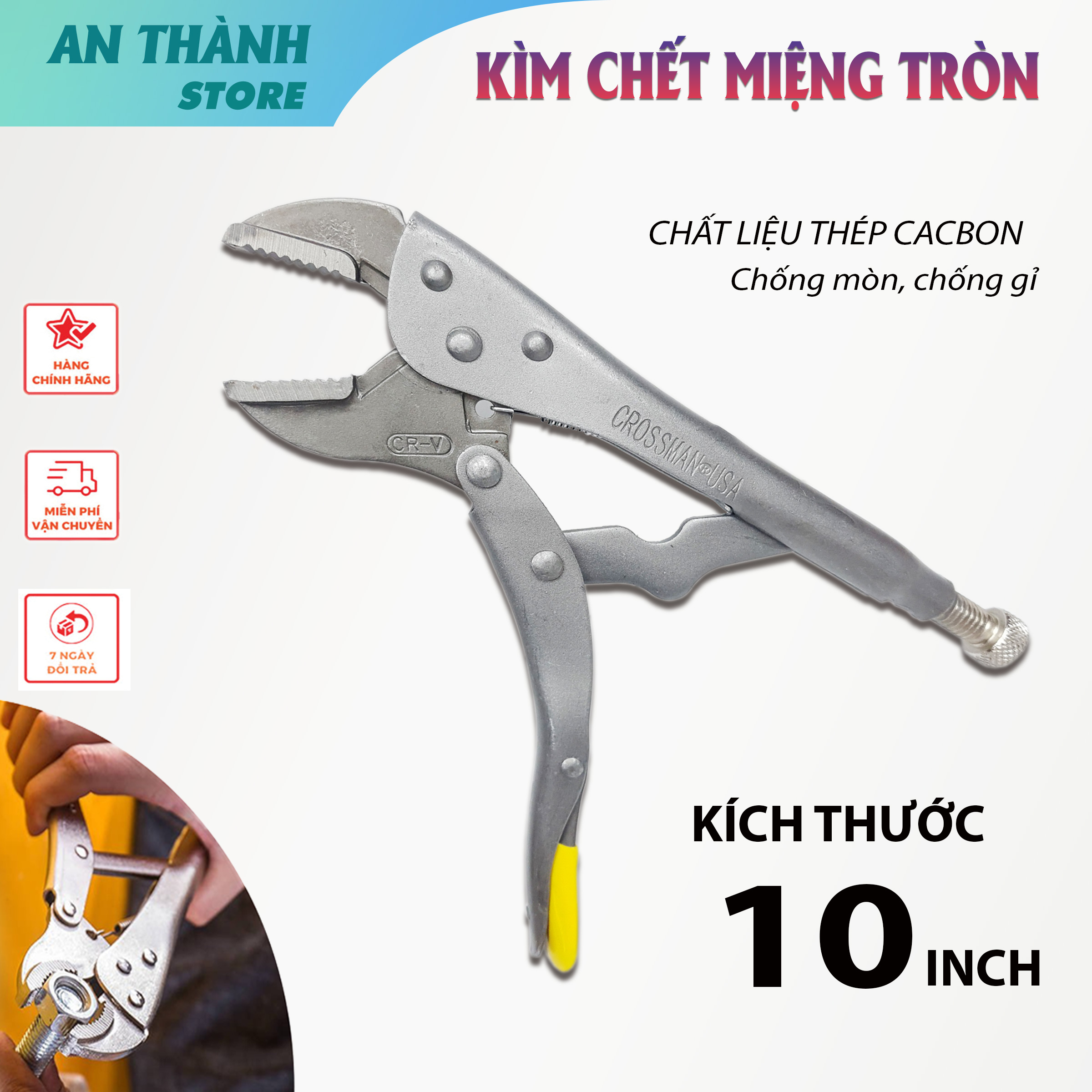Kìm bấm chết miệng tròn hãng CROSSMAN. kìm chết thép cao cấp CR-V siêu cứng, độ bền cao, kềm bấm chết lò xo đàn hồi