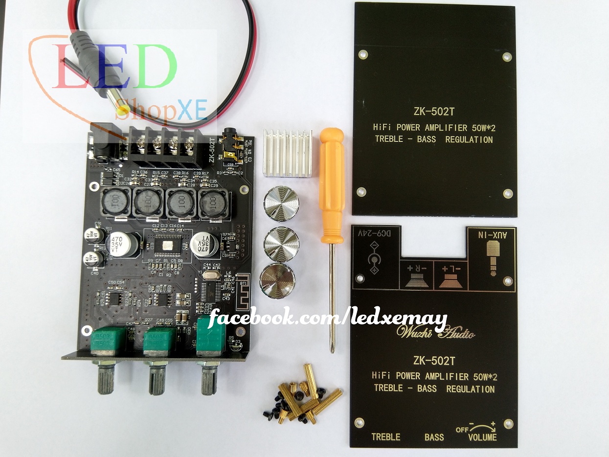 Mạch khuếch đại 3116d2 50w*2 wuzhi có chỉnh âm sắc zk-502t