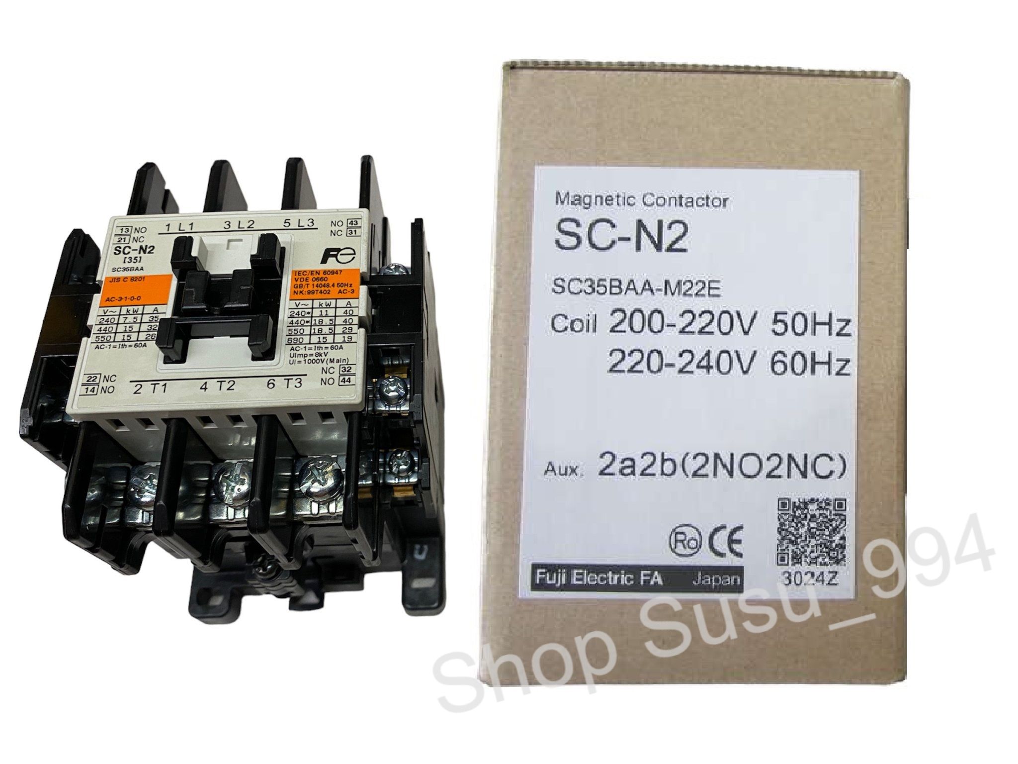 Khởi động từ - contactor fuji sc-n2 220v 40a tiếp điểm 2no + 2nc