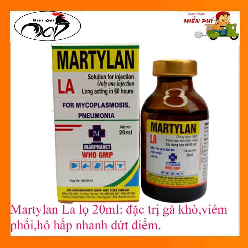 Martylan-lọ 20ml-[dạng chích]-đ.ặ.c t.r.ị khò khè,viêm phổi cho gà đá.(tặng kèm kim tiêm)