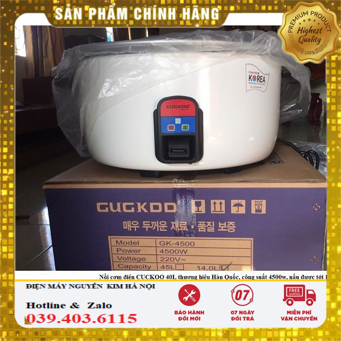 Nồi Cơm Điện Công Nghiệp Cuckoo 4500W 45L , nấu tới 10kg gạo