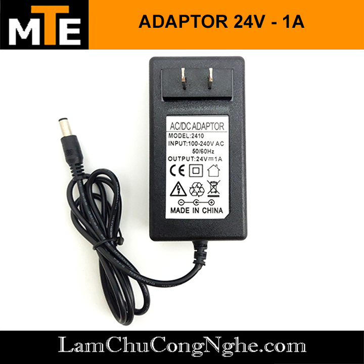 Nguồn adapter 24v 1a jack dc 5.5 x 2.1 mm
