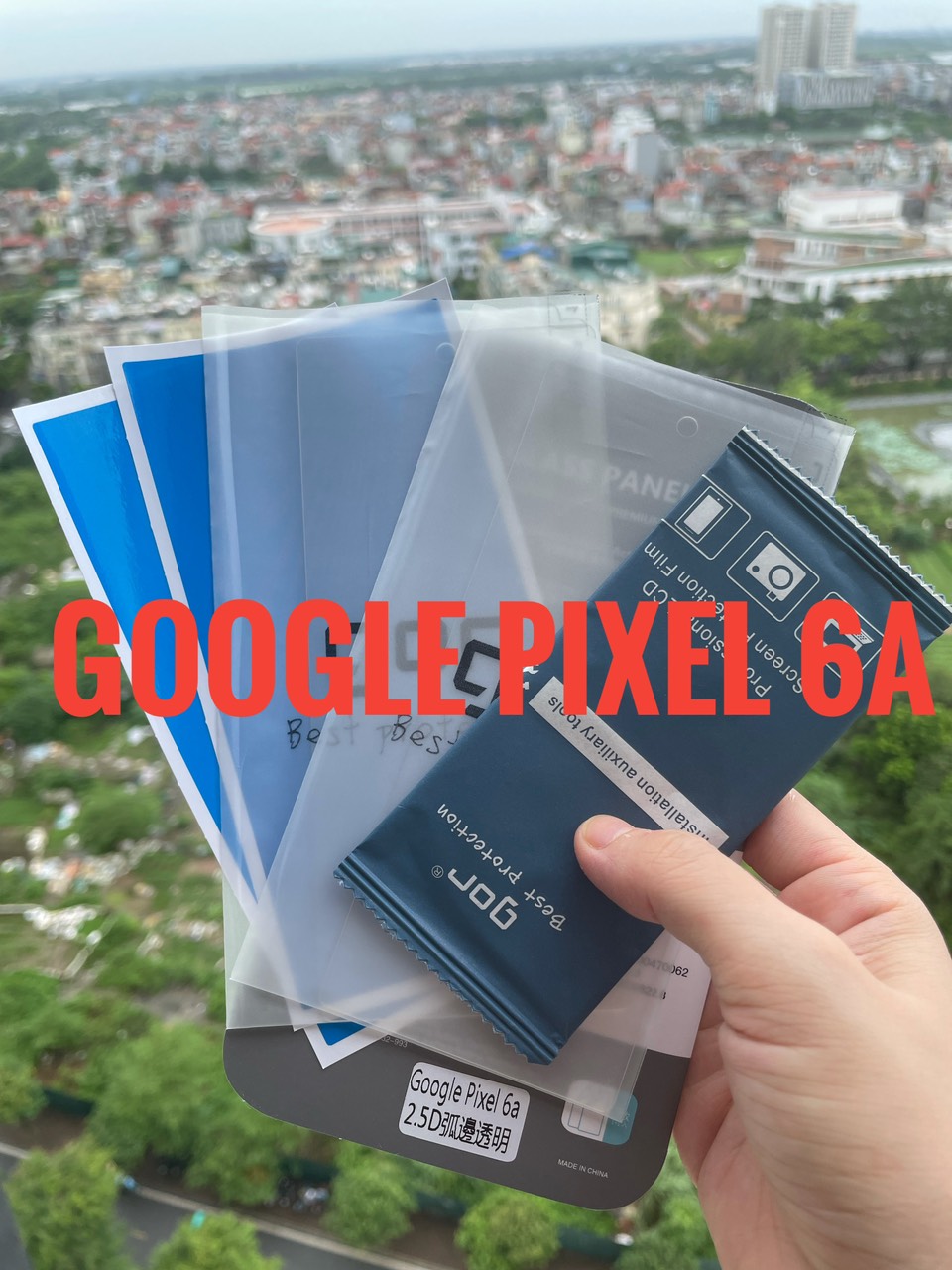 Bộ 2 kính cường lực cho google pixel 6a hiệu gor trong suốt 9h/2.5d