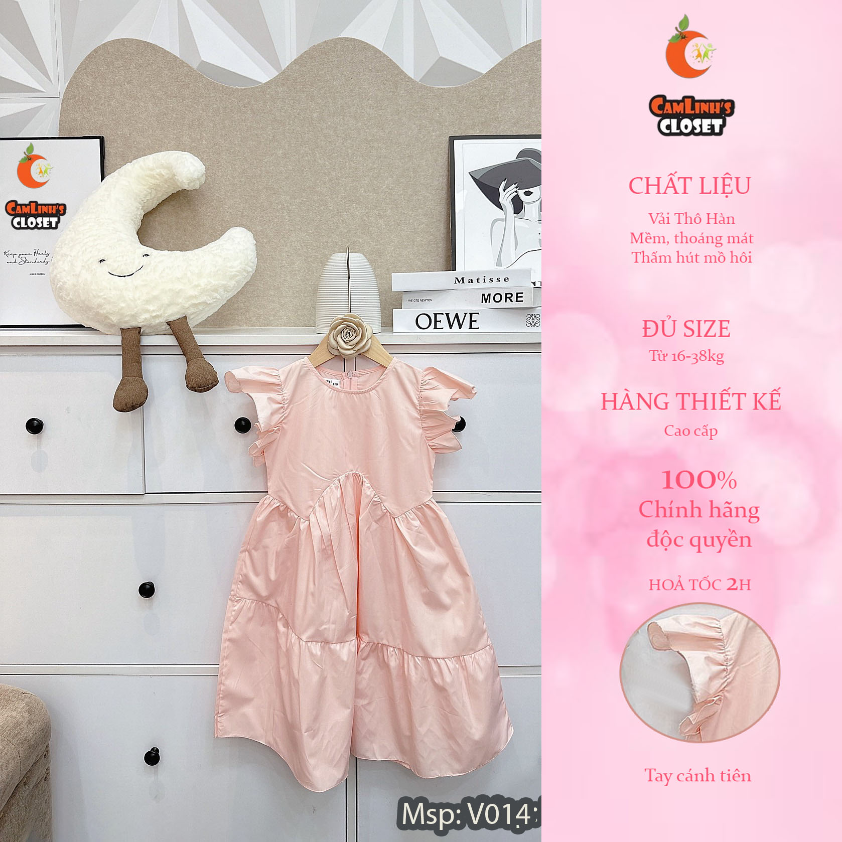 Váy tay bèo cánh tiên xinh xắn cho bé gái thoải mái vận động CAMLINH's Closet V014