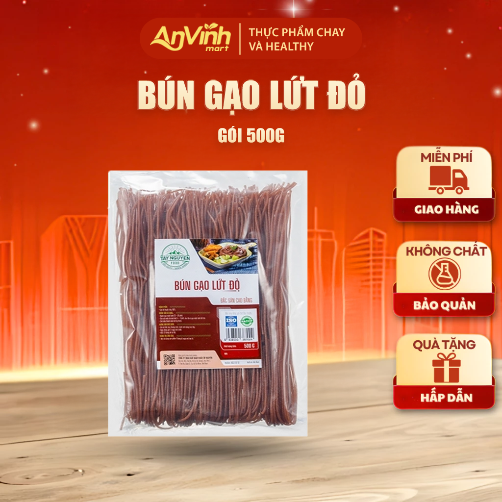 Bún gạo lứt đỏ Cao Bằng eatclean Tây Nguyên Food – Việt Nam 500g