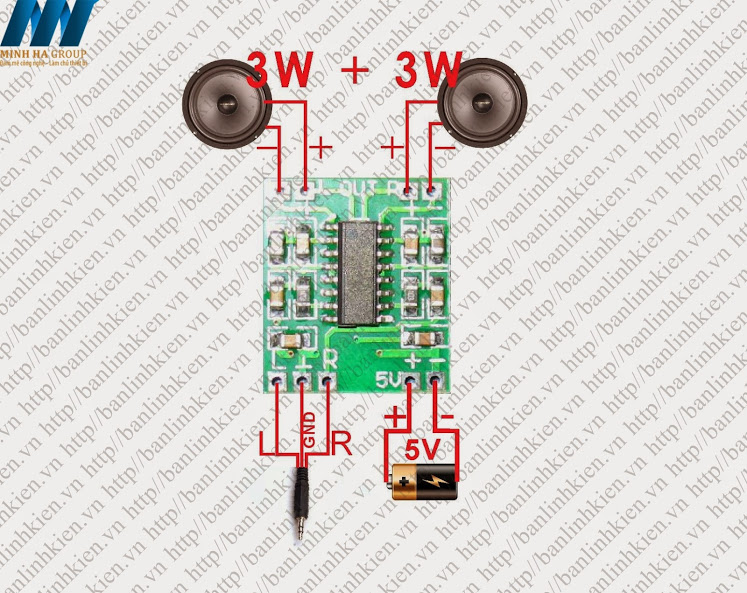 Module khuếch đại audio 2x3w 5v