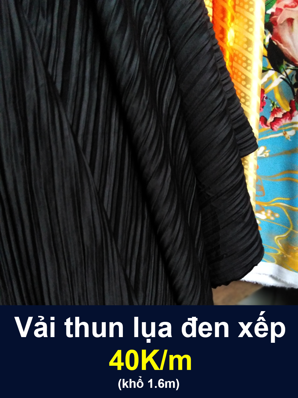 Vải thun lụa xếp ly co giãn may đồ, đầm, váy, áo kiểu đẹp 40K/m