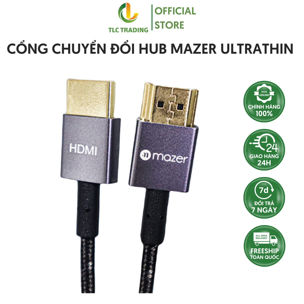 Cổng Chuyển Đổi Hub Mazer UltraThin HDMI Chất Lượng 4K Chất Liệu Bền Bỉ