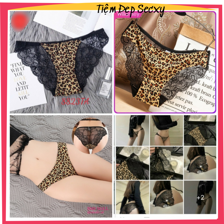 Quần lót ren phối da beo,da báo thun lạnh mềm Sexy