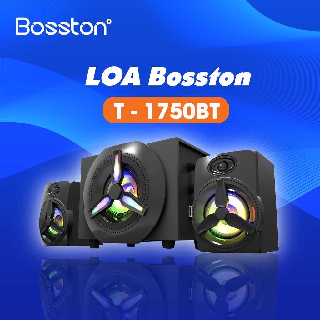 [HCM]Loa Bosston T1750 Led RGB 2.1 PC Loa Bluetooth Bosston T1750-BT Led RGB (Bluetooth)Loa vi tính 2.1 Bosston T1750-BT tích hợp Bluetooth Usb thẻLoa Thanh 2.1 Samsung Hiện Đại - Loa Siêu Trầm Mạnh Mẽ