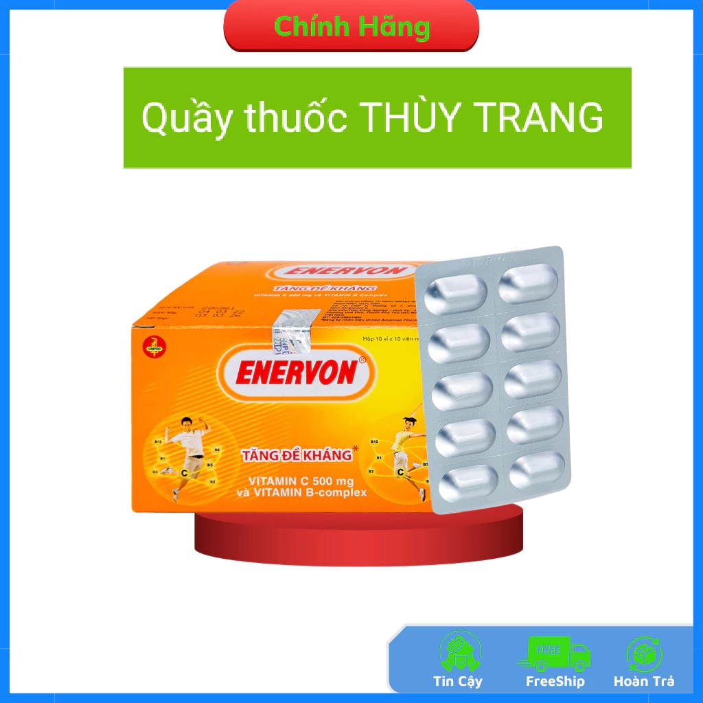 ENERVON C 500 mg và VITAMIN B - COMPLEX HỘP 100 VIÊN Giúp tăng cường sức đề kháng cho cơ thể toàn diện