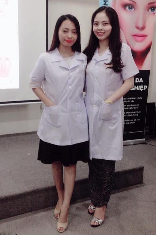 Áo Blue trắng - Áo Blu y tế - Áo Y Tá, Bác sĩ Nữ Cộc Tay [áo dáng dài]