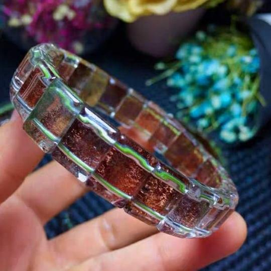 [HCM]Vòng Đá Thạch Anh Ưu Linh Tự Nhiên Bản Dẹp 12 Ly - Vòng Tay Phong Thủy