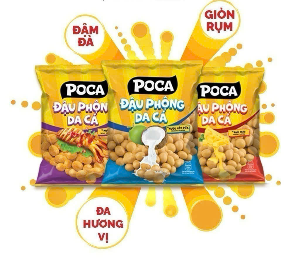 Lot of 10 Packs of Poca Fish Skin Peanuts 68g Assorted Flavors
