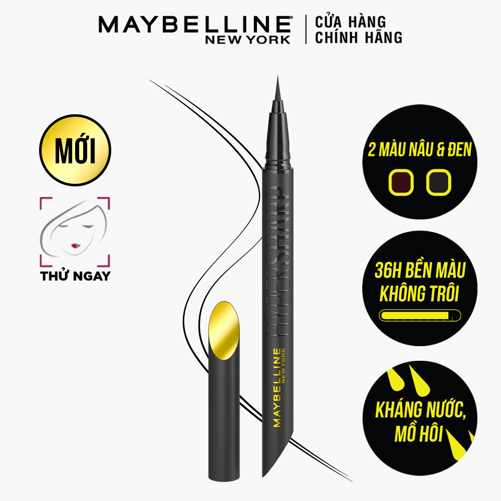 Bút Kẻ Mắt Nước Siêu Sắc Mảnh HyperSharp Liner 36h Extreme Maybelline New York Lâu Trôi 0.4g