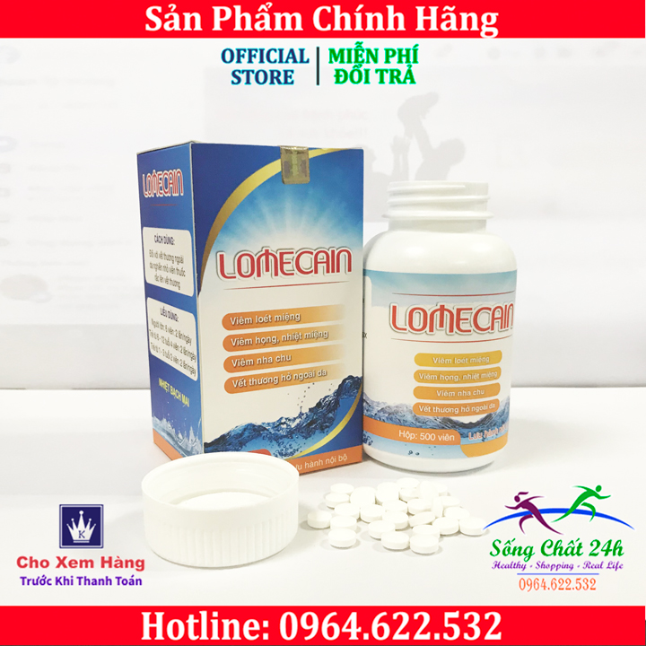 Nhiệt miệng bạch mai lomecain lọ 500 viên - sống chất 24h