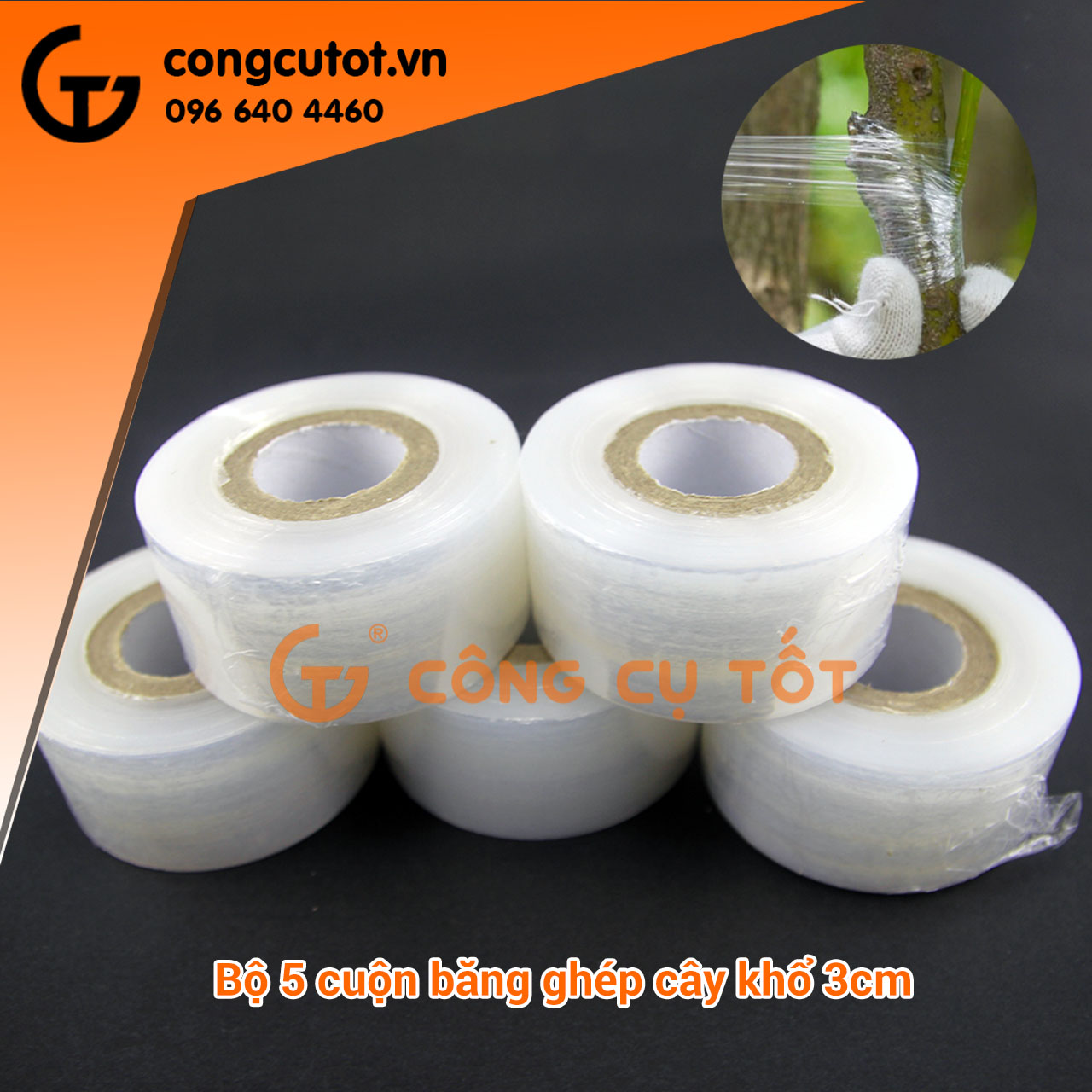 Bộ 5 cuộn băng keo ghép cây tự dính