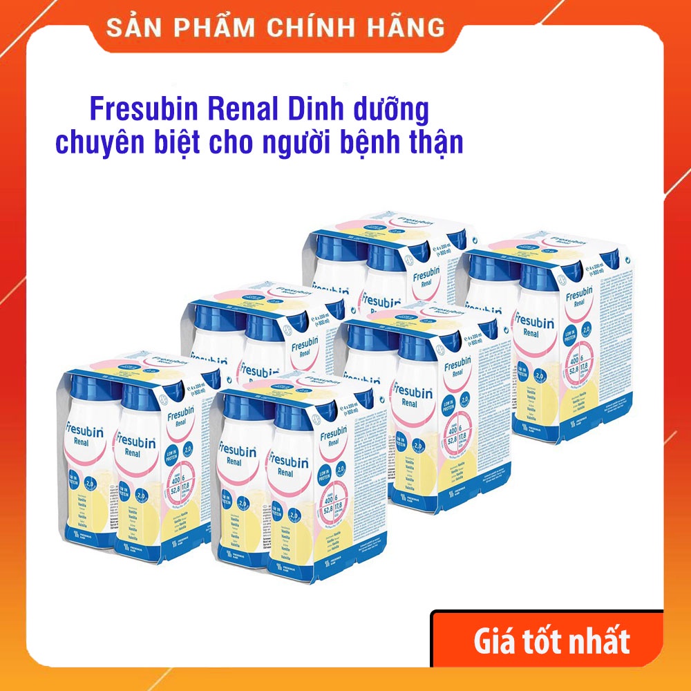 1 Thùng Sữa Fresubin Renal Cho người bệnhThận (6 lốc 24 chai 200ml)- Nhập Khẩu Nguyên Chai Từ Đức, Đ