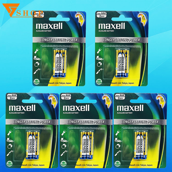 Combo 5 vỉ pin aaa maxell alkaline 1.5 v