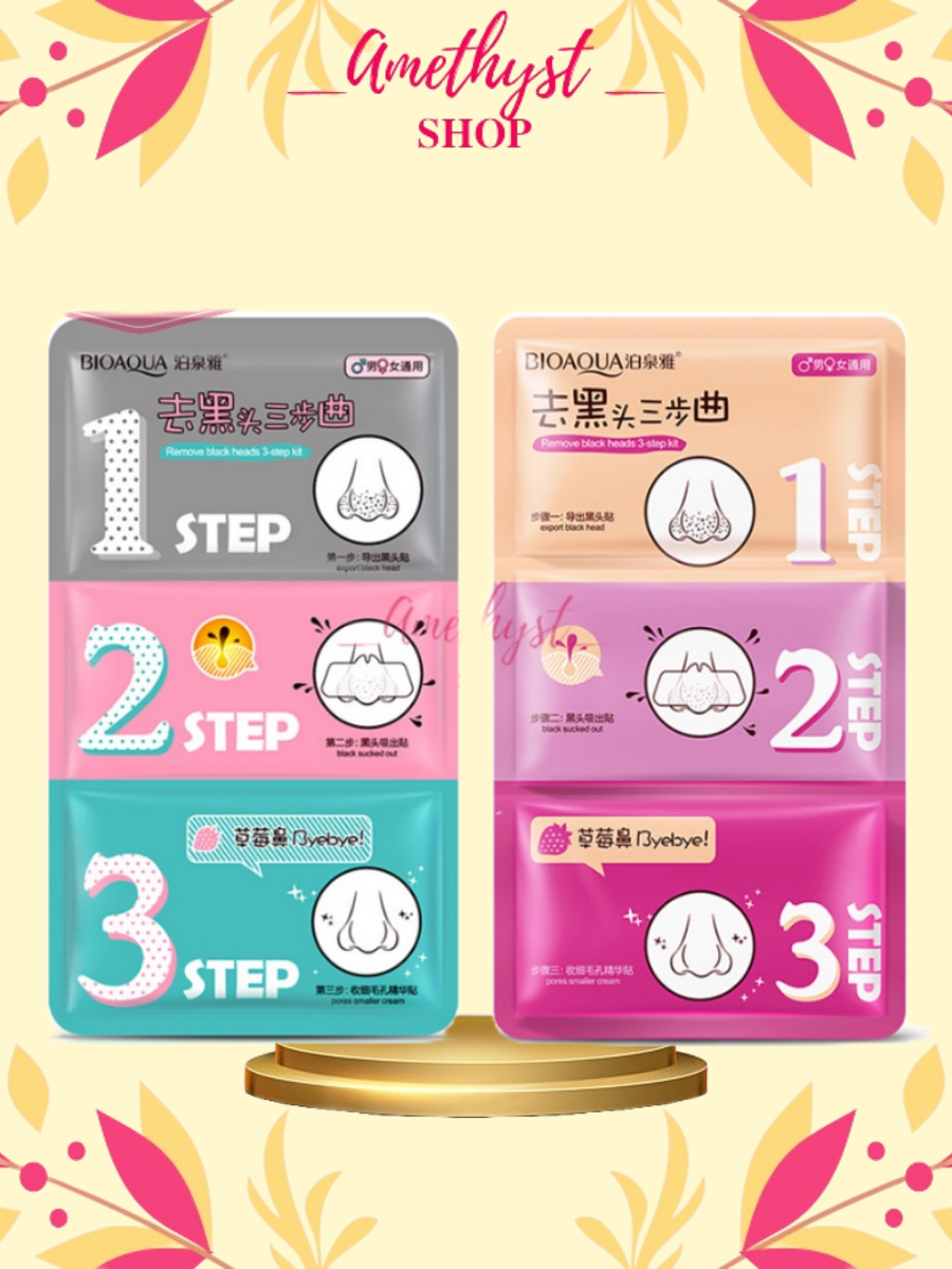 Combo 10 set lột mụn mũi bioaqua remove black heads 3 step kit