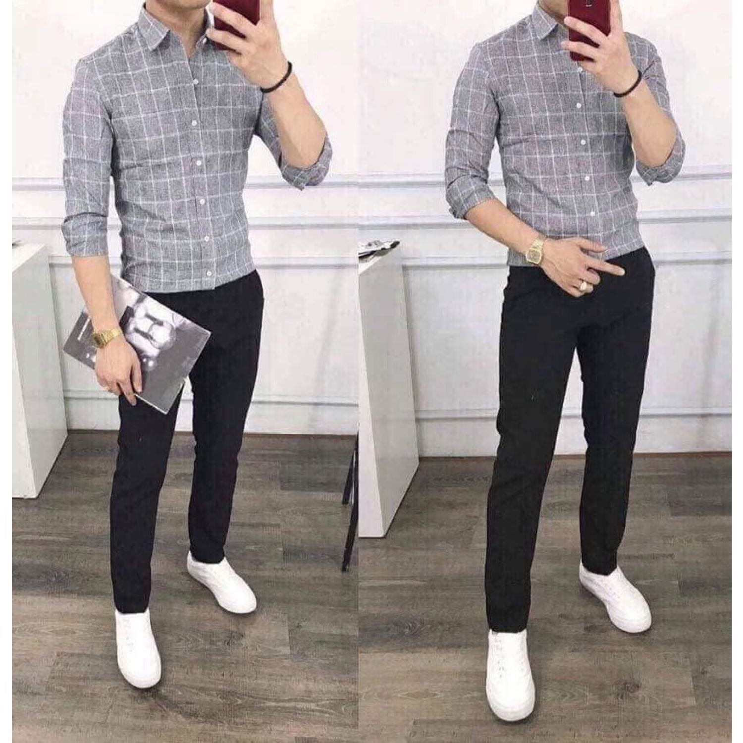 Áo sơ mi nam kẻ caro - áo sơ mi nam hàng cao cấp
