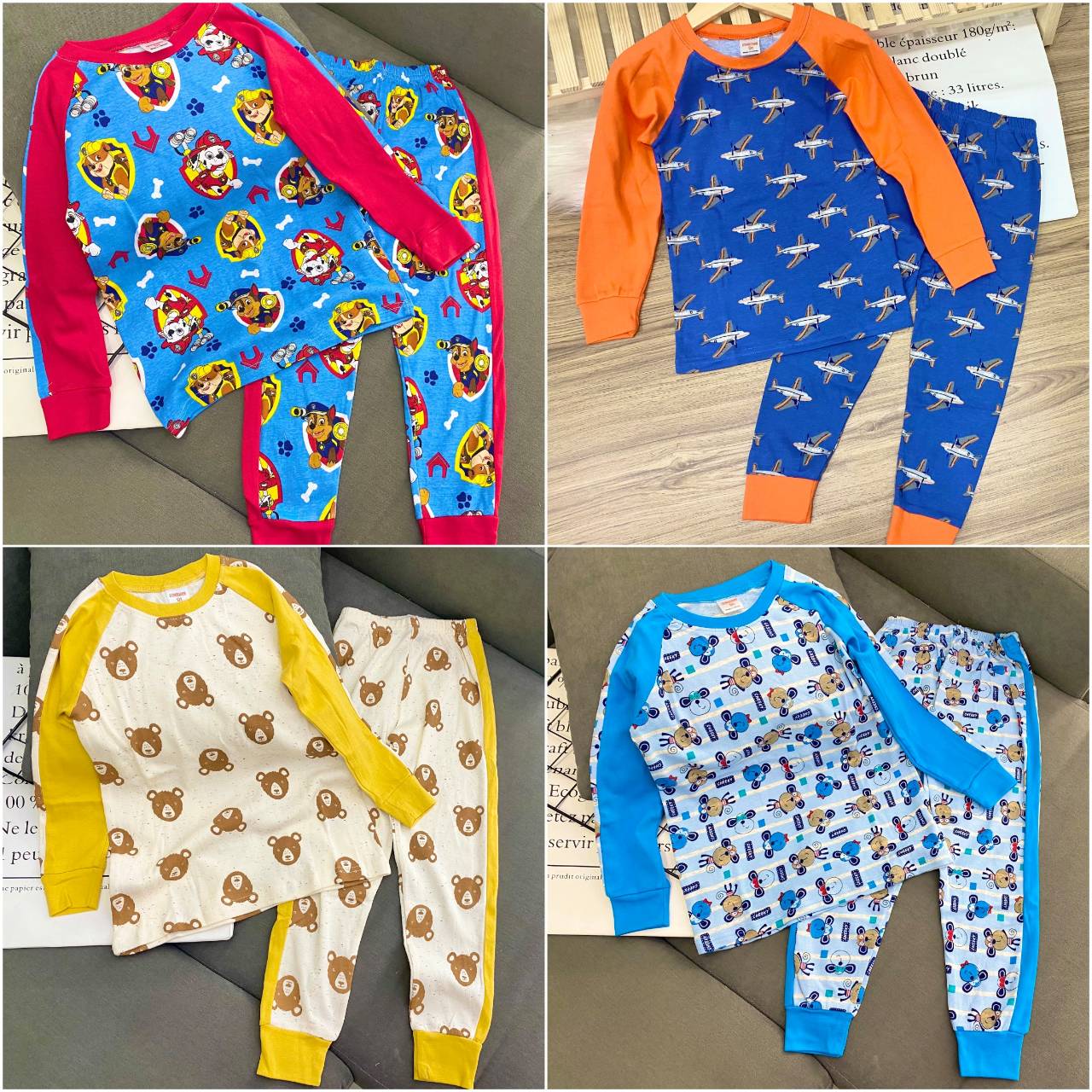 Phom Bao To [18-40KG] Bộ Thun Dài Tay Cotton Cho Bé Trai, Chất Liệu Thun Cotton Cao Cấp Mềm Mịn - NHẮN TIN CHỌN MẪU HOẶC LẤY NGẪU NHIÊN