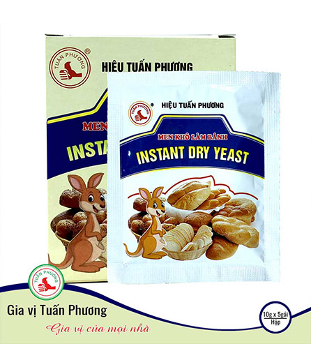 Men nở làm bánh Tuấn Phương, hộp 5 gói x 10g bột nở con chuột, men khô chất lượng dùng làm các loại bánh, HSD còn nhiều | Tạp hóa Ánh Thảo