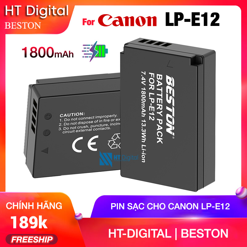 Pin máy ảnh beston lp-e12 dùng cho canon eos m50 m200 m100 m2 m10 100d kissx70 x7