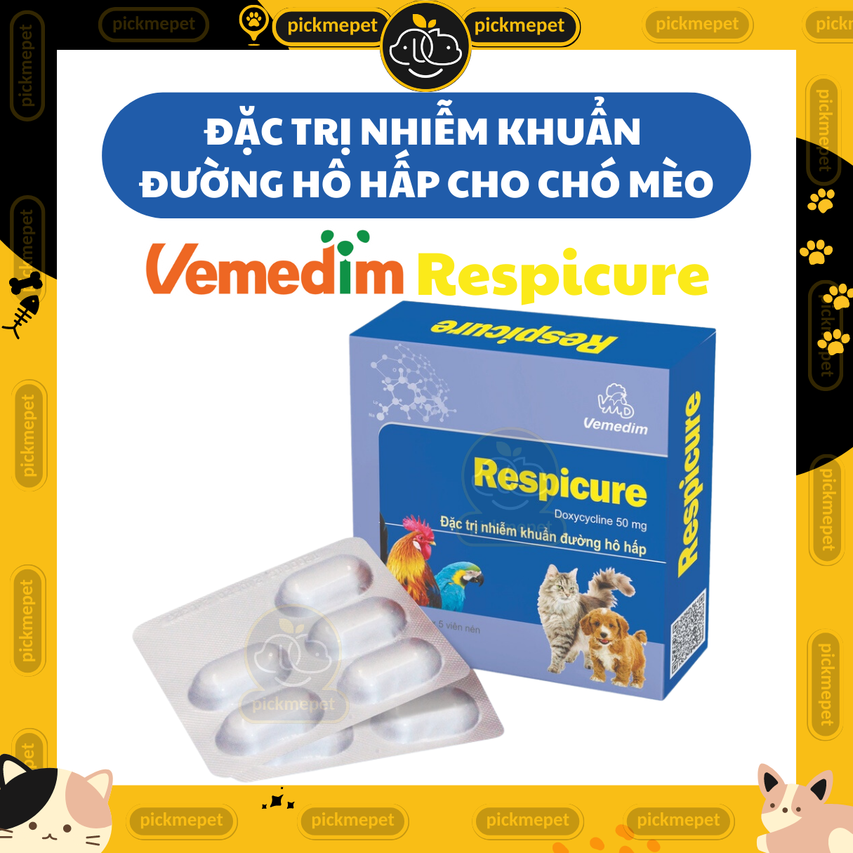 Respicure Vemedim Hỗ Trợ Đường Hô Hấp cho Chó Mèo