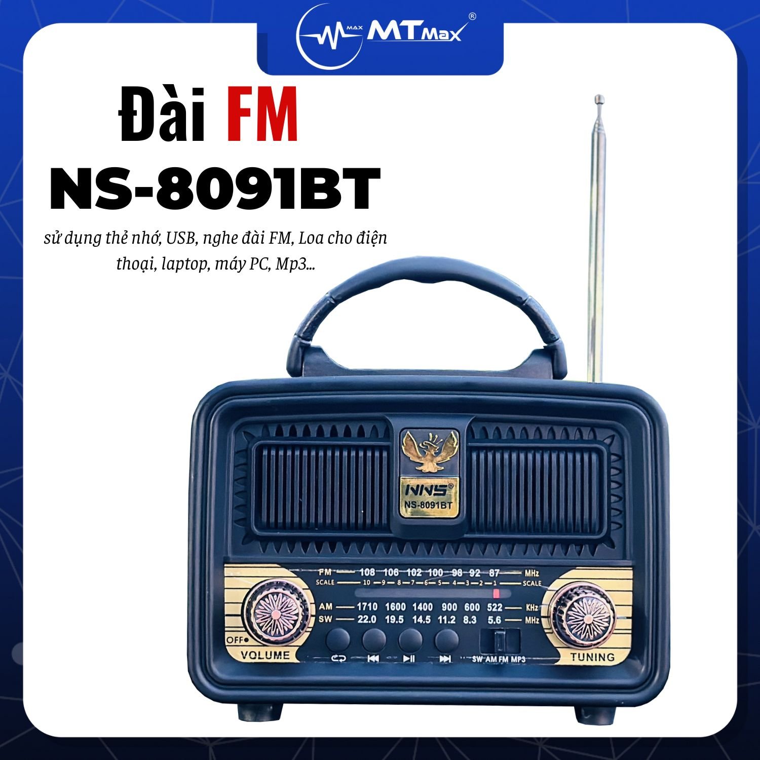 Đài Radio FM NNS-8091BT Có Bluetooth Cắm USB Thẻ Nhớ Thiết Kế Cổ Điển Nghe Nhạc Hay - Kiểu Vintage - Sang Trọng Cổ Điển - Giá Tốt Nhất 2024