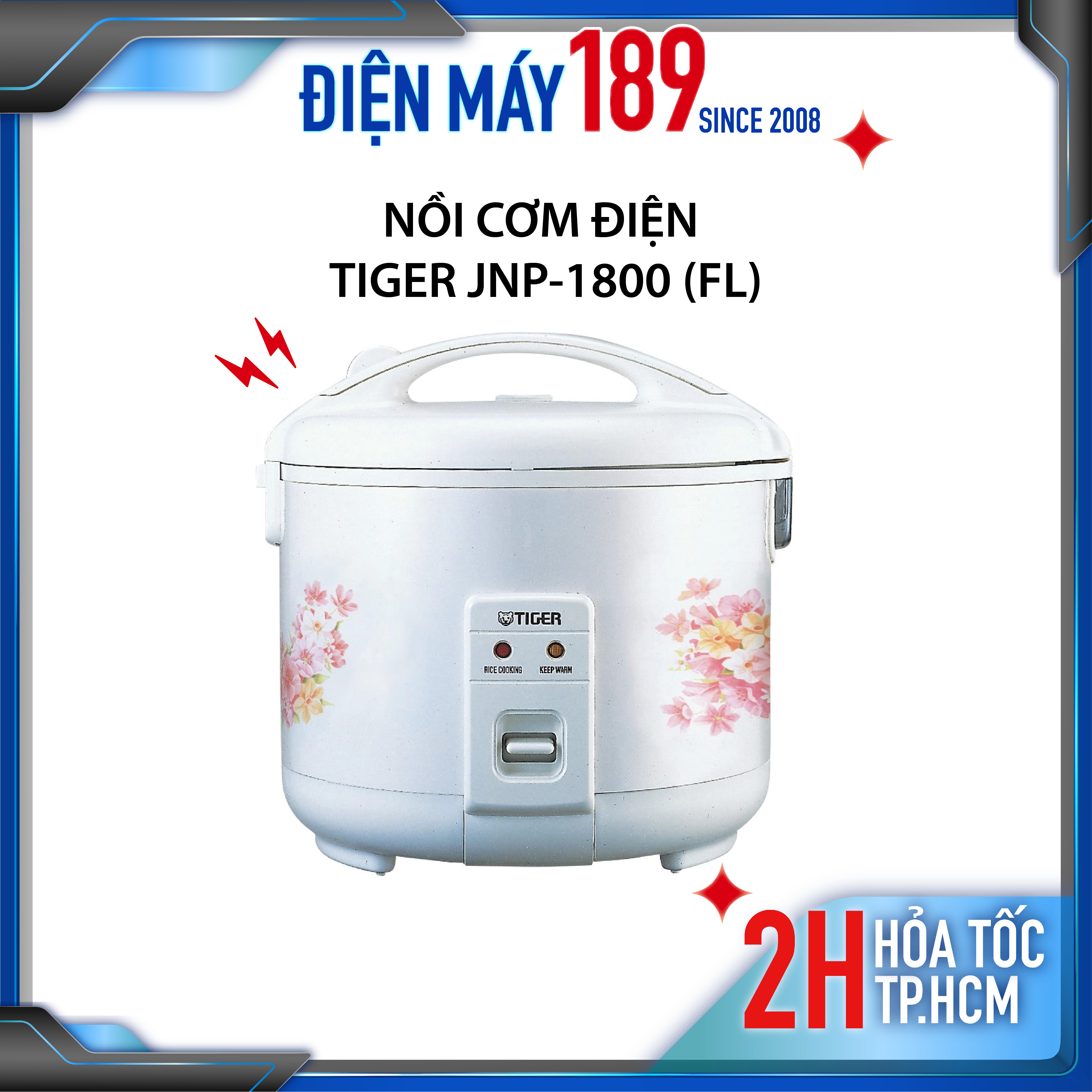 Nồi cơm điện tiger jnp-1800 - dung tích 1.8 lít, công suất 650w - hàng chính hãng, bảo hành 12 tháng