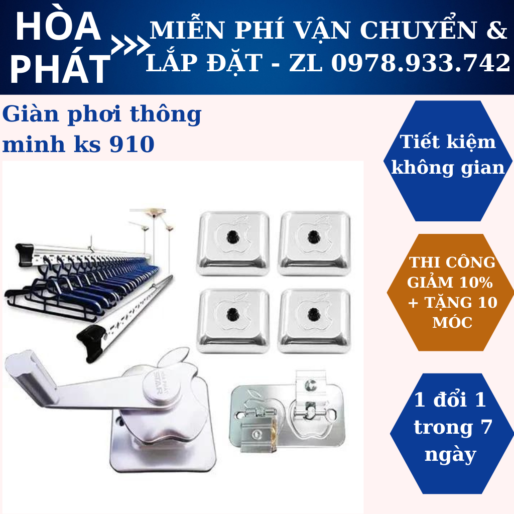 Giàn phơi thông minh gắn trần hòa phát,dàn phơi quần áo giá rẻ tại hà nội, thiết bị tiện nghi, dễ dàng lắp đặt