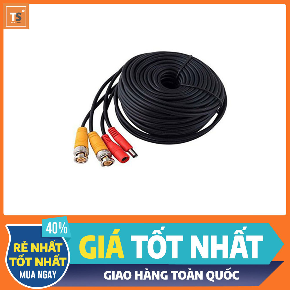 Cáp Đồng Trục Liền Nguồn Bấm Sẵn 2 Đầu - Cuộn 20 Mét