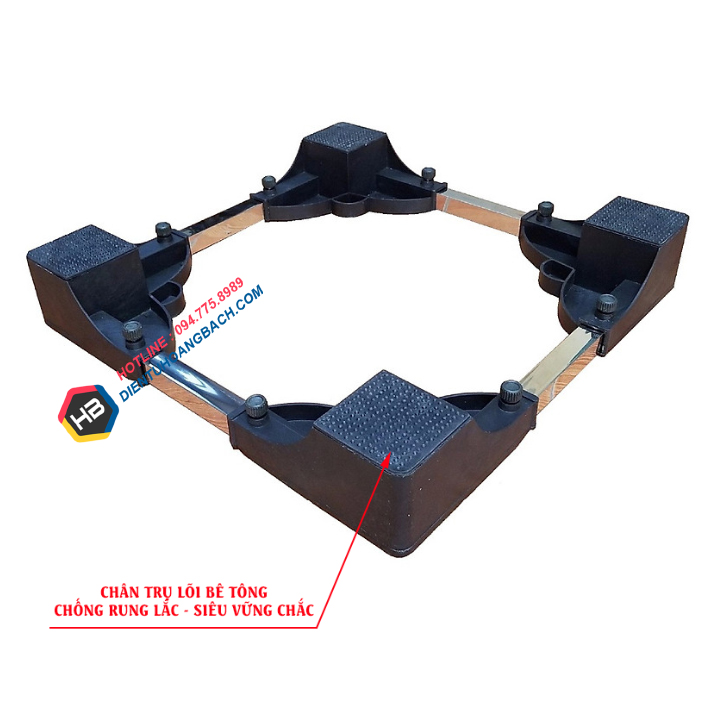 Chân Kệ Để Máy Giặt - Tủ Lạnh - Máy Sấy - Dễ Dàng Lắp Đặt - Chống Rung Lắc