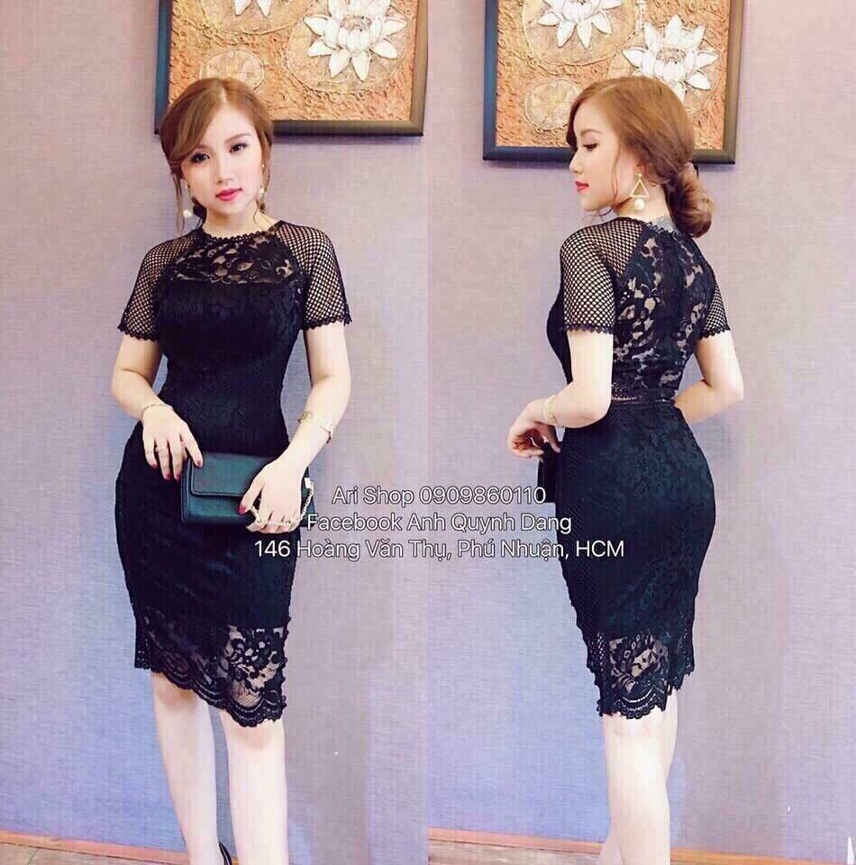 Đầm ôm đuôi cá phối tay ren thanh lịch xinh đẹp UZU