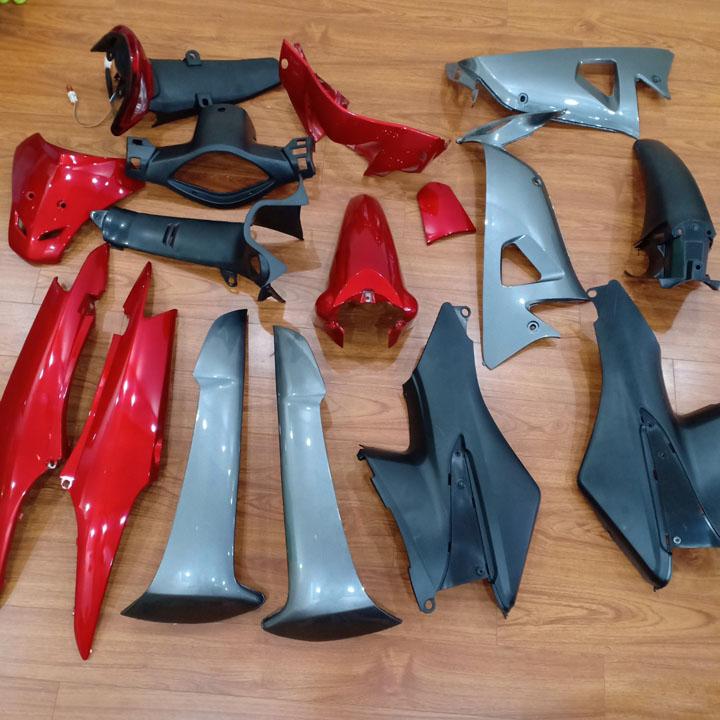 {Tặng kèm tem}   [SIÊU HOT] Dàn áo nhựa xe Wave Alpha , Wave RS , Wave S100 nhựa ABS nguyên sinh màu ĐỎ ĐUN GHI, phụ tùng ô tô - xe máy