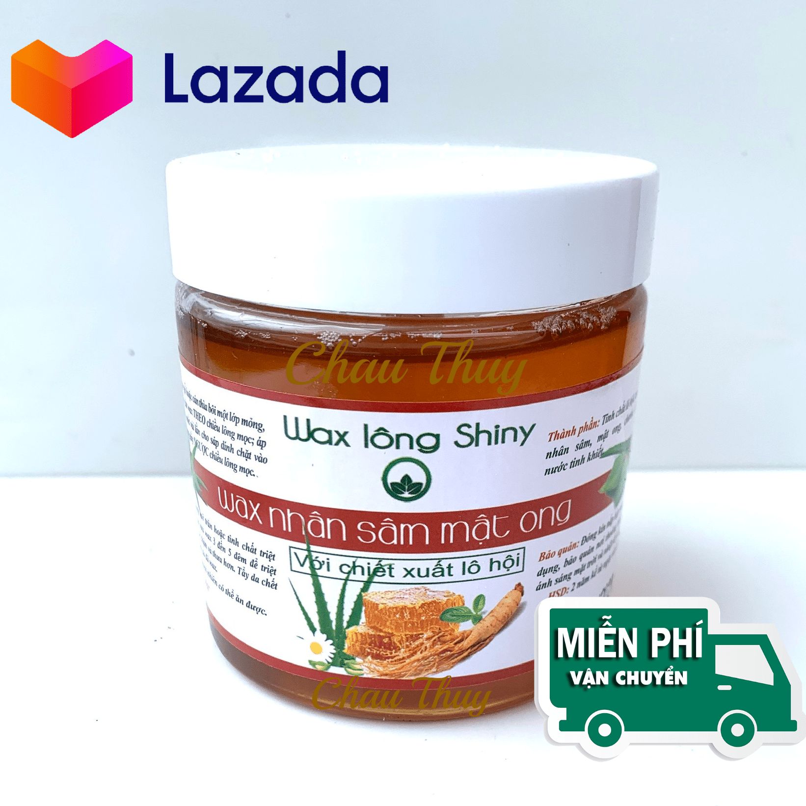 (Hàng Cao Cấp) WAX LÔNG NHÂN SÂM VÀ CHIẾT SUẤT LÔ HỘI SHINY Handmade - TẶNG kèm giấy chuyên dụng và que wax.