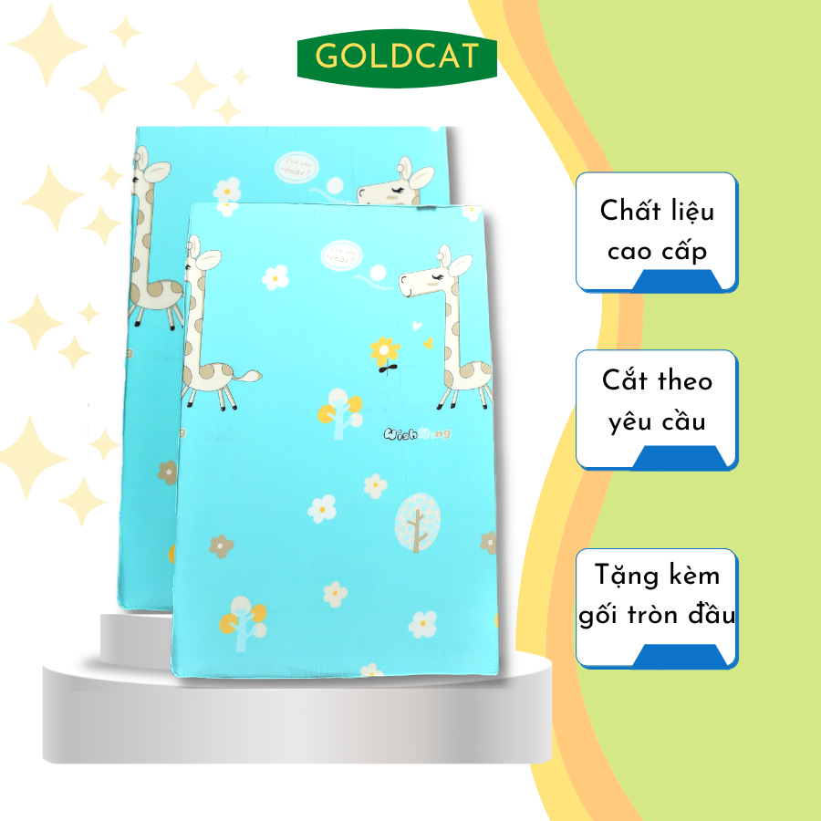 Đệm cũi cho bé goldcat 64x109 dùng cho cũi 71x115 - tặng ga vải siêu xinh