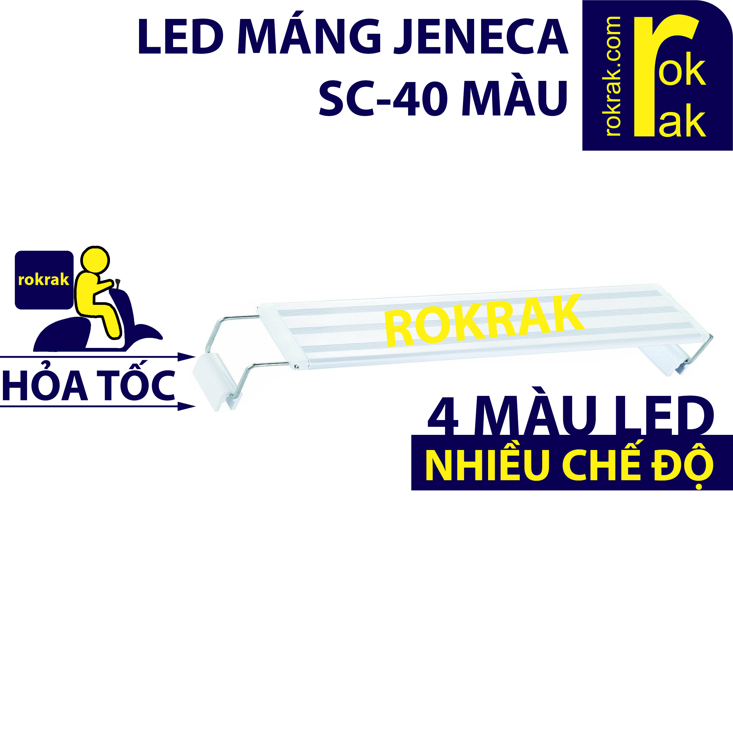 LED Máng Thủy Sinh SC40 Jeneca dùng cho hồ 40 45 cm TRẮNG XANH / ĐỔI MÀU WRGB