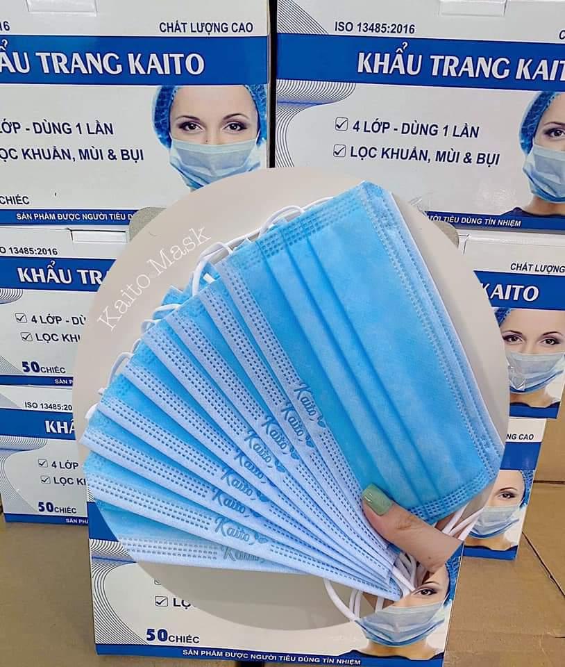 [HCM]khẩu trang y tế KAITO 4 lớp hộp 50 cái 1 hộp ( Xanh )
