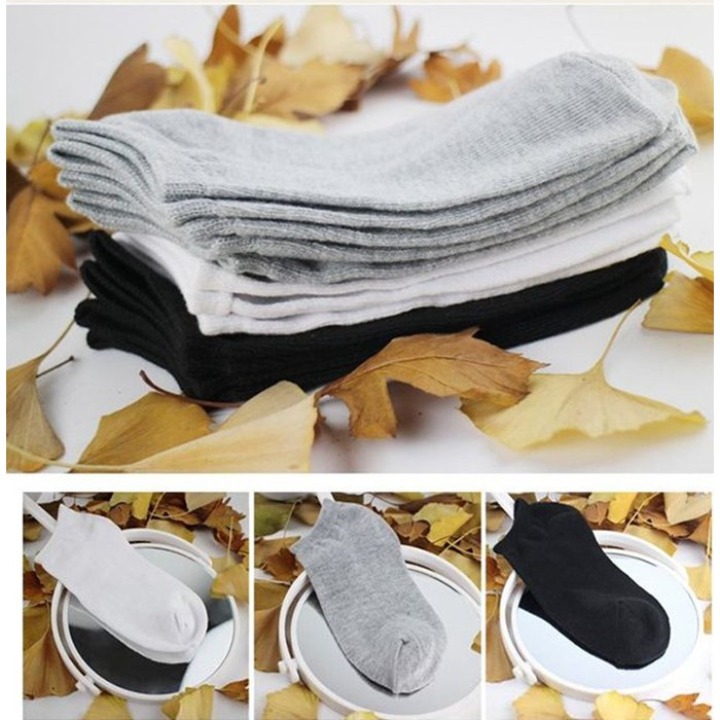[HÀNG LOẠI 1] Tất Nam Cổ Ngắn Zara Trơn Màu đen trắng xám - Chất vải thun cotton thoáng khi chống mùi chống hôi chân