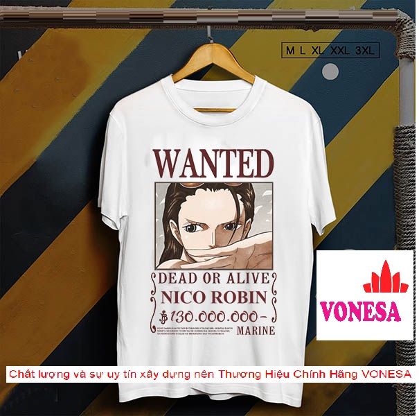 [HCM]Áo thun Nico Robin WANTED truy nã siêu đẹp - Áo thun nam nữ vonesa