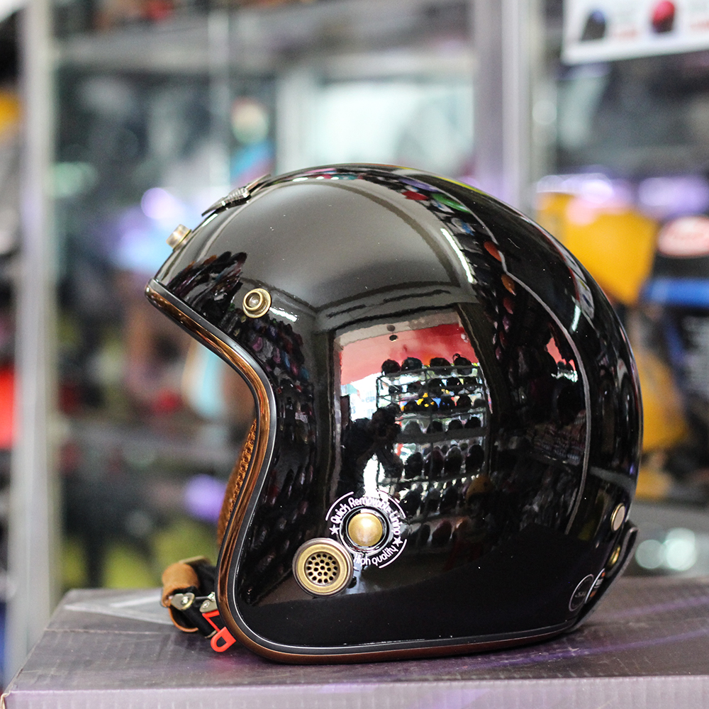 Mũ bảo hiểm NAPOLI 3/4 Sh ruby-[Đen bóng]