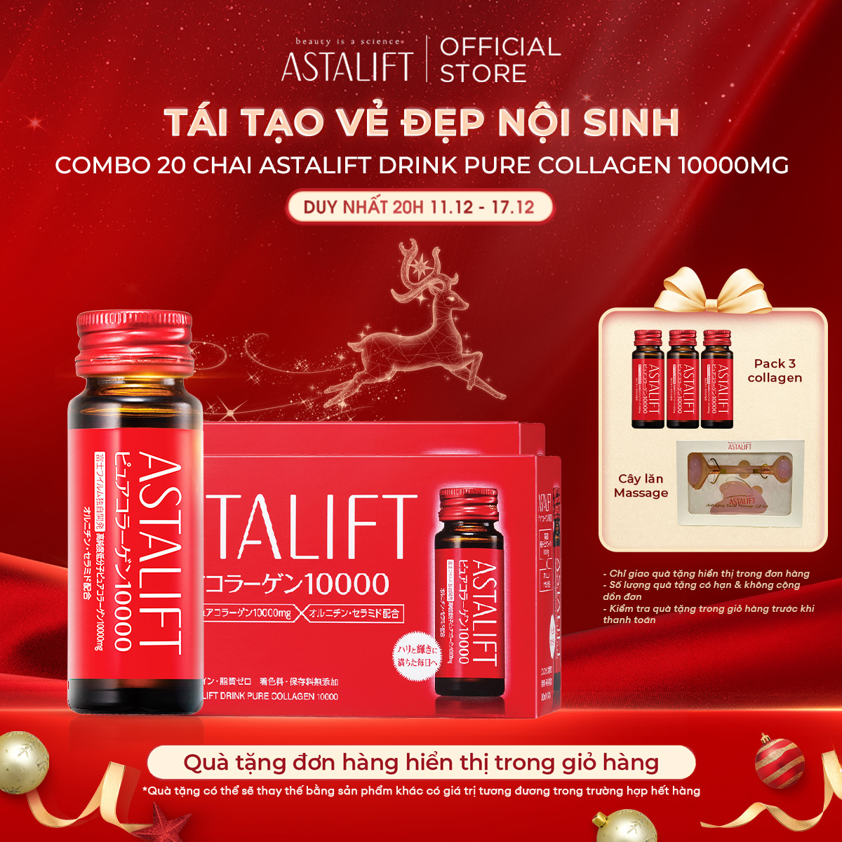 Combo 20 chai Nước Uống Collagen ASTALIFT Drink Pure 10.000MG Giúp Da Mịn Mượt 30ml