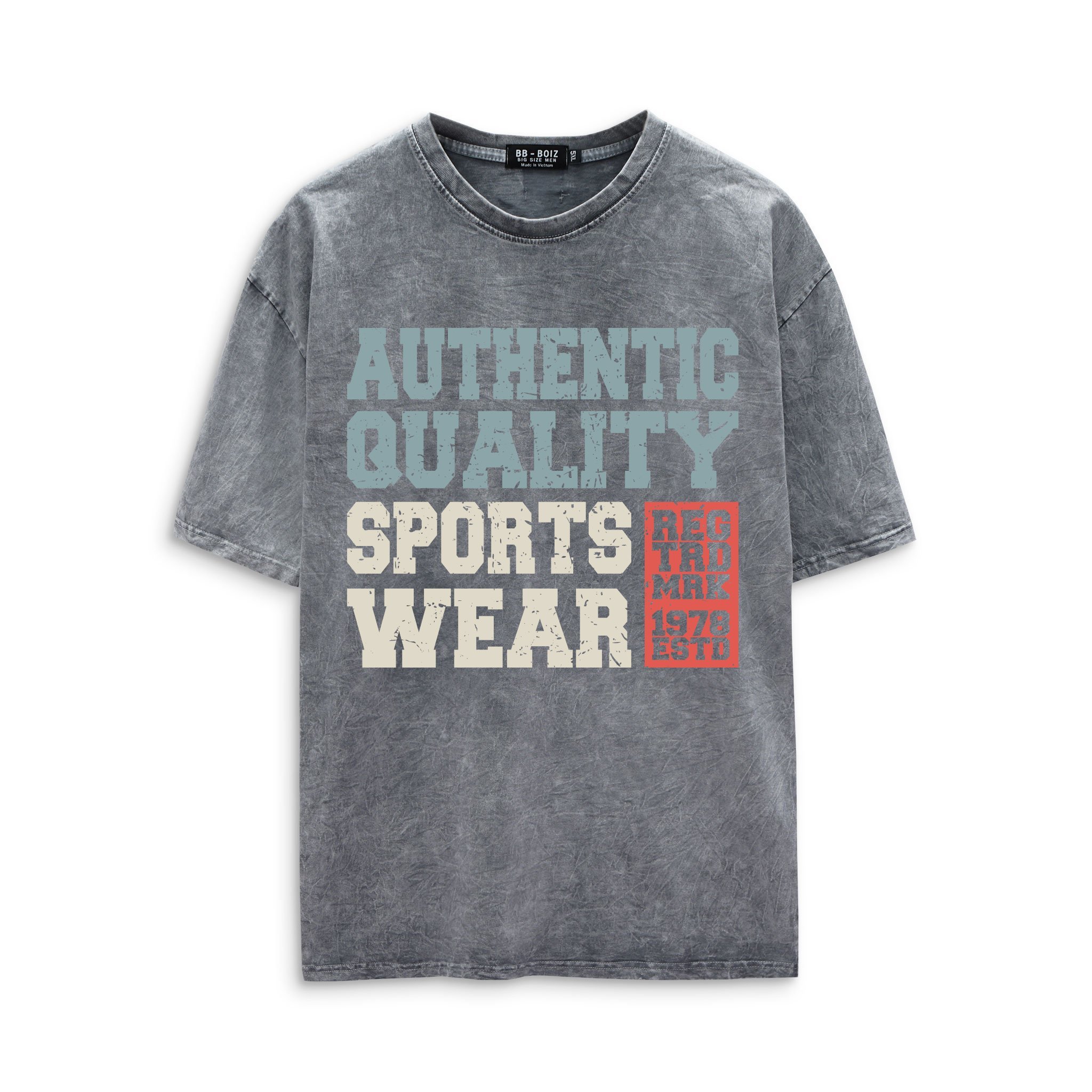 Bigsize - áo thun nam tay ngắn cotton wash xi măng bigsize 65kg - 135kg - hình