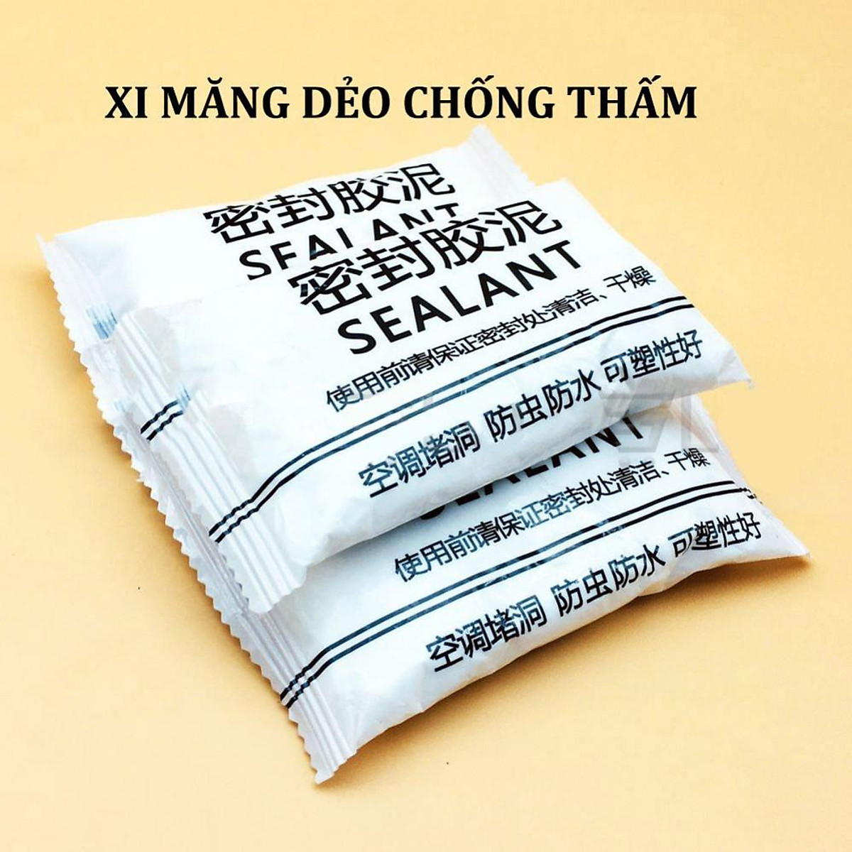 Combo 10 Keo Xi Măng Dẻo Bịt Tường, Đất Sét Tự Khô Bịt Lỗ Điều Hoà, Keo Bùn Chống Thấm, Giảm Tiếng Ồn, Chống Thấm Tường