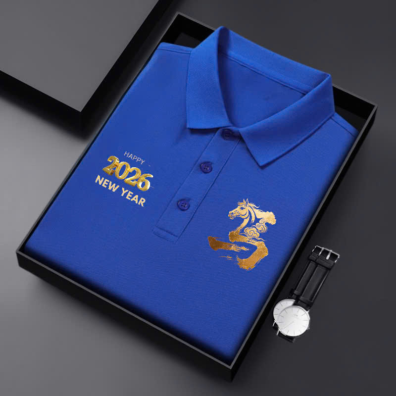 Year of the Rooster Logo Polo Shirt with 2026 Pattern - 8
