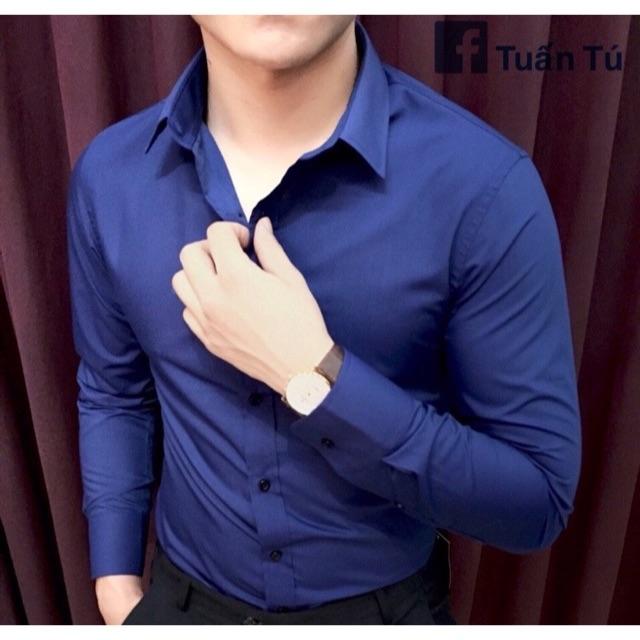 Áo Sơ Mi nam cổ bẻ không nhăn dáng ôm hàn quốc, sơ mi nam dáng body hàn quốc