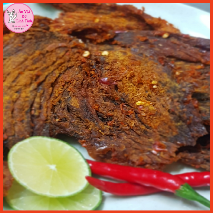 Khô bò miếng mềm thơm cay loại đặc biệt 100% thịt bò ngon, 500gr