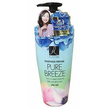 Dầu gội dưỡng tóc hương nước hoa Elastine Pure Breeze chai 600ml, giúp cho chân tóc bạn trở nên chắc khỏe và bóng mượt hơn
